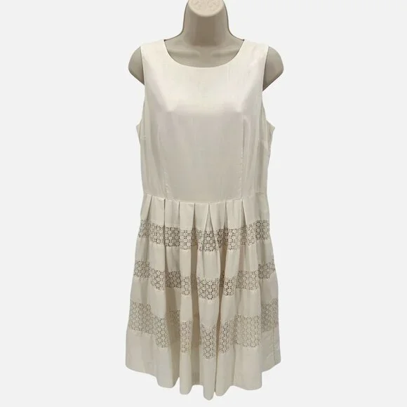 ann taylor white lace dress Ann Taylor Women's Lace Overlay Cocktail dress off white